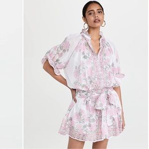 Juliet Dunn blouson dress lipstick pink and white mini 0 (2-4)